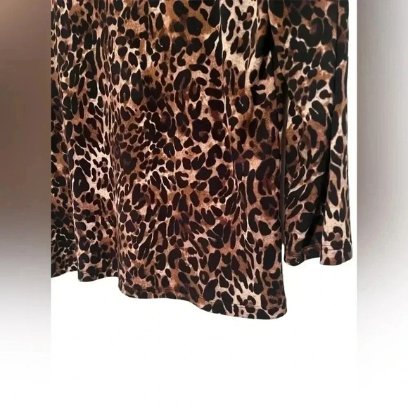 Rafaella Women's Leopard Print Long Sleeve Top Size Medium - Picture 5 of 6